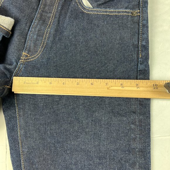 Uniqlo Jean Mens 31x30* Slim Straight Selvedge Kaihara Dark Blue Denim Tag 31x32 - Picture 14 of 16